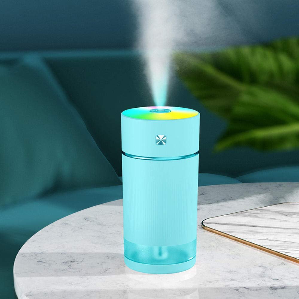For Bedroom Home Mist Humidifiers For Household Mute Ultrasonic Humidifier Usb In-Line Cylindrical Atomizer One-Key Adjustment And Convenient Carrying Humidifier-Blue