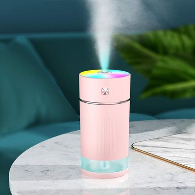 For Bedroom Home Mist Humidifiers For Household Mute Ultrasonic Humidifier Usb In-Line Cylindrical Atomizer One-Key Adjustment And Convenient Carrying Humidifier-Pink