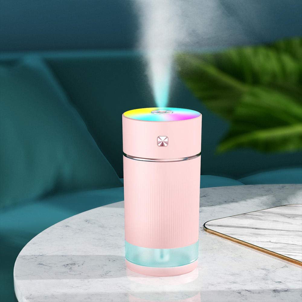 For Bedroom Home Mist Humidifiers For Household Mute Ultrasonic Humidifier Usb In-Line Cylindrical Atomizer One-Key Adjustment And Convenient Carrying Humidifier-Pink