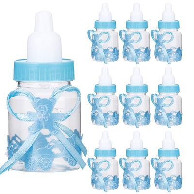 24PCS Baby Bottle Shower Favors Set, Plastic Candy Box Favor Boxes Mini Fillable Candy Bottle Decorations for Boy Girl Baby Shower Birthday Party
