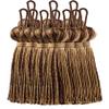 DCOPRO 3" (7.5cm) Basic Chainette Tassel with 1" (2.5cm) Loop | Decorative Craft Tassel # BT3, Blonde Brown #PR03 (Chocolate Brown, Golden Beige) Set of 12 view 1