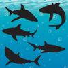20 CT Shark Silhouette Cut Outs Luau and Under The Sea Decorations - Nautical Theme - Summer Beach Party Supplies view 4