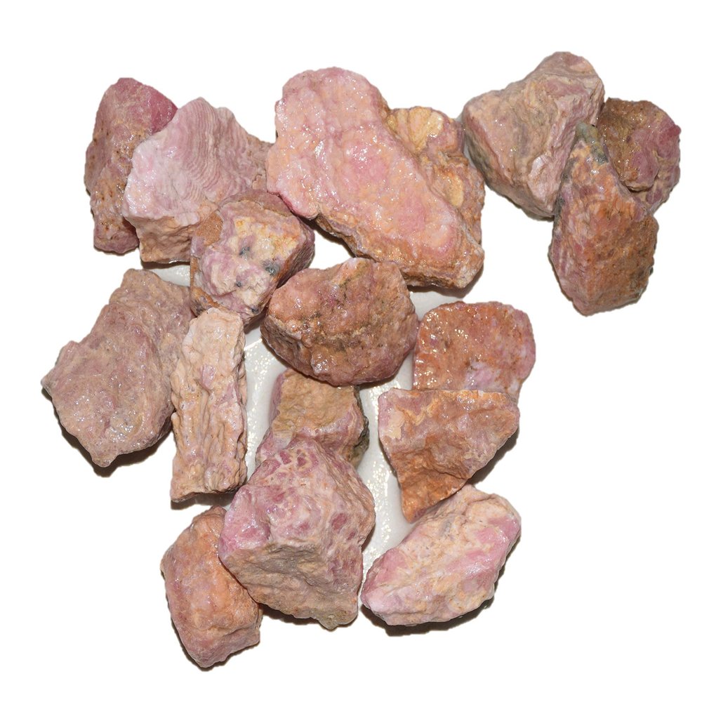 ShreeCrystalsBeads : 2 lb Rhodochrosite Rough Stones from Brazil -1" to 2" Average Size per Stone - Raw Bulk Natural Rough and Rocks for Cabbing, Lapidary, Tumbling & Crystal Healing *Wholesale Lot*