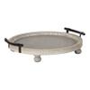 Kate and Laurel Bruillet Farmhouse Round Tray, 15 inch Diameter, Rustic Gray, Wooden Tray for Coffee Table view 1