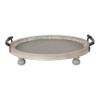 Kate and Laurel Bruillet Farmhouse Round Tray, 15 inch Diameter, Rustic Gray, Wooden Tray for Coffee Table view 2