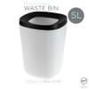 Bath Bliss 2 Piece Trash Can | Small Plastic | Space Saving | Removable Lid | Sleek | Great for Dorm | Office | Kitchen | Black & White | 2 Tone Waste Bin view 2