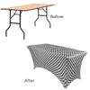 YOUR CHAIR COVERS Rectangular Spandex Table Covers 8ft Fitted Tablecloth Wedding Event Patio Decorations Elastic Fabric Stretch Tables Cover for 8 ft Folding Table (Black and White Checkered) view 4