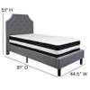BizChair Twin Arched Tufted Platform Bed/Mattress in Light Gray Fabric view 2