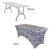 YOUR CHAIR COVERS Rectangular Spandex Table Covers 6ft Fitted Tablecloth Wedding Event Patio Decorations Elastic Fabric Stretch Tables Cover for 6 ft Folding Table (Zebra) view 3