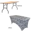 YOUR CHAIR COVERS Rectangular Spandex Table Covers 6ft Fitted Tablecloth Wedding Event Patio Decorations Elastic Fabric Stretch Tables Cover for 6 ft Folding Table (Zebra) view 4