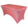 YOUR CHAIR COVERS - 8ft Red Polka Dot Rectangular Spandex Table Covers Fitted Tablecloth Wedding Event Patio Decorations Elastic Fabric Stretch for Folding Table view 1