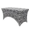YOUR CHAIR COVERS - 4ft Zebra Rectangular Spandex Table Covers Fitted Tablecloth Wedding Event Patio Decorations Elastic Fabric Stretch for Folding Table view 1