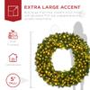 Best Choice Products 60in Large Artificial Pre-Lit Fir Christmas Wreath Holiday Accent Decoration w/ 300 LED Lights, 930 PVC Tips view 3