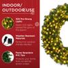 Best Choice Products 60in Large Artificial Pre-Lit Fir Christmas Wreath Holiday Accent Decoration w/ 300 LED Lights, 930 PVC Tips view 4