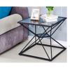 CGF- High Stool Coffee Table Glass Decorative Tray Accent Sofa Side End Coffee Table with Metal Frame for Living Room Kitchen Bedroom, Gold and Black view 3