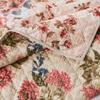 Benjara Rome 3 Piece Microfiber Reversible Floral Print Queen Quilt Set, Multicolor view 3
