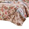 Benjara Rome 3 Piece Microfiber Reversible Floral Print Queen Quilt Set, Multicolor view 4