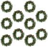 Lystaii 10pcs Christmas Candle Rings Red Artificial Berry Candle Rings with Grass Mini Christmas Wreath for Pillar Candle Christmas Holiday Table Decorations Rustic Wedding Table Centerpiece (Medium) view 1