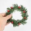 Lystaii 10pcs Christmas Candle Rings Red Artificial Berry Candle Rings with Grass Mini Christmas Wreath for Pillar Candle Christmas Holiday Table Decorations Rustic Wedding Table Centerpiece (Medium) view 3
