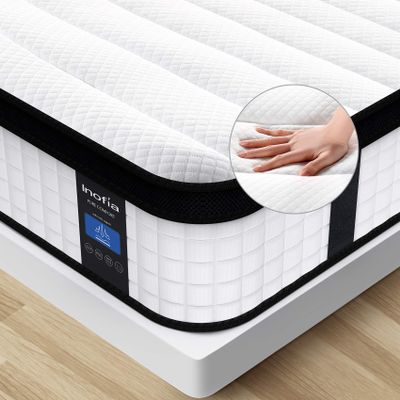 Inofia Full Mattress, 12 Inch Hybrid Innerspring Foam Mattress, Double Bed in a Box, Medium Firmness for More Comfort, Full Size Mattresses