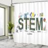 Ambesonne Engineering Theme Shower Curtain, STEM-Related Science Technology Math Discipline Tools, Cloth Fabric Bathroom Decor Set with Hooks, 69" W x 84" L, White Multicolor view 4