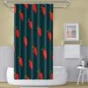 OERJU 72x84inch Red Strawberry Shower Curtain Cartoon Cute Sweet Flesh Fruit Green Leaf Kids Bathroom Decor Waterproof Fabric Polyester Shower Curtain Liner Bath Accessories Durable with Hooks view 3