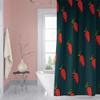 OERJU 72x84inch Red Strawberry Shower Curtain Cartoon Cute Sweet Flesh Fruit Green Leaf Kids Bathroom Decor Waterproof Fabric Polyester Shower Curtain Liner Bath Accessories Durable with Hooks view 4