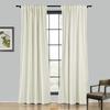 Drapifytex Set of 2 Solid Velvet Room Darkening Curtains Back Tab Rod Pocket Beige 50W x 63L Inch view 1