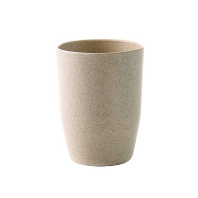 DOITOOL Bathroom Tooth Cup Simple Round Wheat Straw Tumbler for Boys and Girls and Adults Lightweight Easy to Clean for Mouthwash and Daily Use Northern Europe Beige