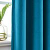 Drapifytex Set of 2 Solid Velvet Room Darkening Curtains Back Tab Rod Pocket Blue 50W x 63L Inch view 4