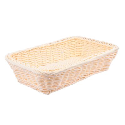 1 Pc Plastic Woven Fruit Basket Storage Basket Woven Basket Bread Basket Pastoral Style Basket