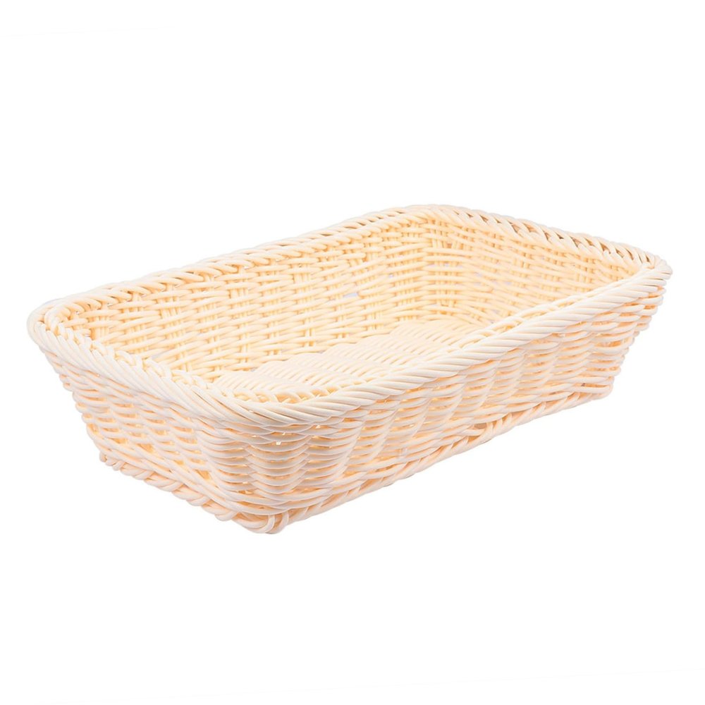 1 Pc Plastic Woven Fruit Basket Storage Basket Woven Basket Bread Basket Pastoral Style Basket