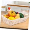 1 Pc Plastic Woven Fruit Basket Storage Basket Woven Basket Bread Basket Pastoral Style Basket view 4