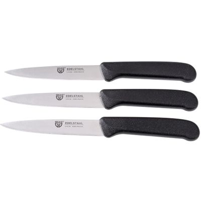 GRWE Vegetable Knives Set of 3 Stainless Steel, Black, Super Sharp, Dishwasher Safe