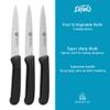 GRWE Vegetable Knives Set of 3 Stainless Steel, Black, Super Sharp, Dishwasher Safe view 3