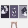 SIGNWIN 3 Piece Framed Canvas Wall Art Black and White Moon Canvas Prints Home Artwork Decoration for Living Room,Bedroom - 16"x24"x3 Panels view 2