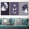 SIGNWIN 3 Piece Framed Canvas Wall Art Black and White Moon Canvas Prints Home Artwork Decoration for Living Room,Bedroom - 16"x24"x3 Panels view 3