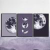 SIGNWIN 3 Piece Framed Canvas Wall Art Black and White Moon Canvas Prints Home Artwork Decoration for Living Room,Bedroom - 16"x24"x3 Panels view 4