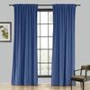 Drapifytex Set of 2 Solid Velvet Room Darkening Curtains Back Tab Rod Pocket Ocean Blue 50W x 63L Inch view 1