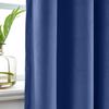 Drapifytex Set of 2 Solid Velvet Room Darkening Curtains Back Tab Rod Pocket Ocean Blue 50W x 63L Inch view 4
