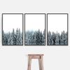 SIGNWIN 3 Piece Framed Canvas Wall Art The Pine Forest with Snow Canvas Prints Home Artwork Decoration for Living Room,Bedroom - 16"x24"x3 Panels view 2