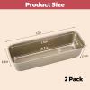 Beasea Long Loaf Pan, 12x4 Inch Rectangle Bread Loaf Pan Set of 2, Nonstick Bread Pans Carbon Steel Toast Pan Golden Cake Pan Loaf Baking Pans Bakeware for Oven Baking view 2