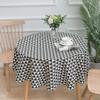 vctops Bohemian Cotton Linen Round Tablecloth Triangle Print Table Cloth for Kitchen Dining Room Restaurant Party Decoration (Black Triangle, Diameter 60") view 2