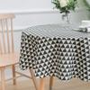 vctops Bohemian Cotton Linen Round Tablecloth Triangle Print Table Cloth for Kitchen Dining Room Restaurant Party Decoration (Black Triangle, Diameter 60") view 4