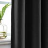 Drapifytex Set of 2 Solid Velvet Room Darkening Curtains Back Tab Rod Pocket Black 50W x 63L Inch view 4