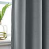 Drapifytex Set of 2 Solid Velvet Room Darkening Curtains Back Tab Rod Pocket Natural Gray 50W x 63L Inch view 4