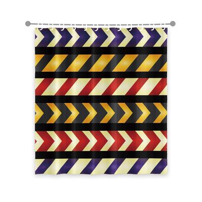 OERJU 72x84inch Colorful Stripe Shower Curtain Arrows Short Slash Horizontal Streak Modern Exaggeration Art Waterproof Bathroom Polyester Shower Curtain for Bathtub Showers Durable with Hooks