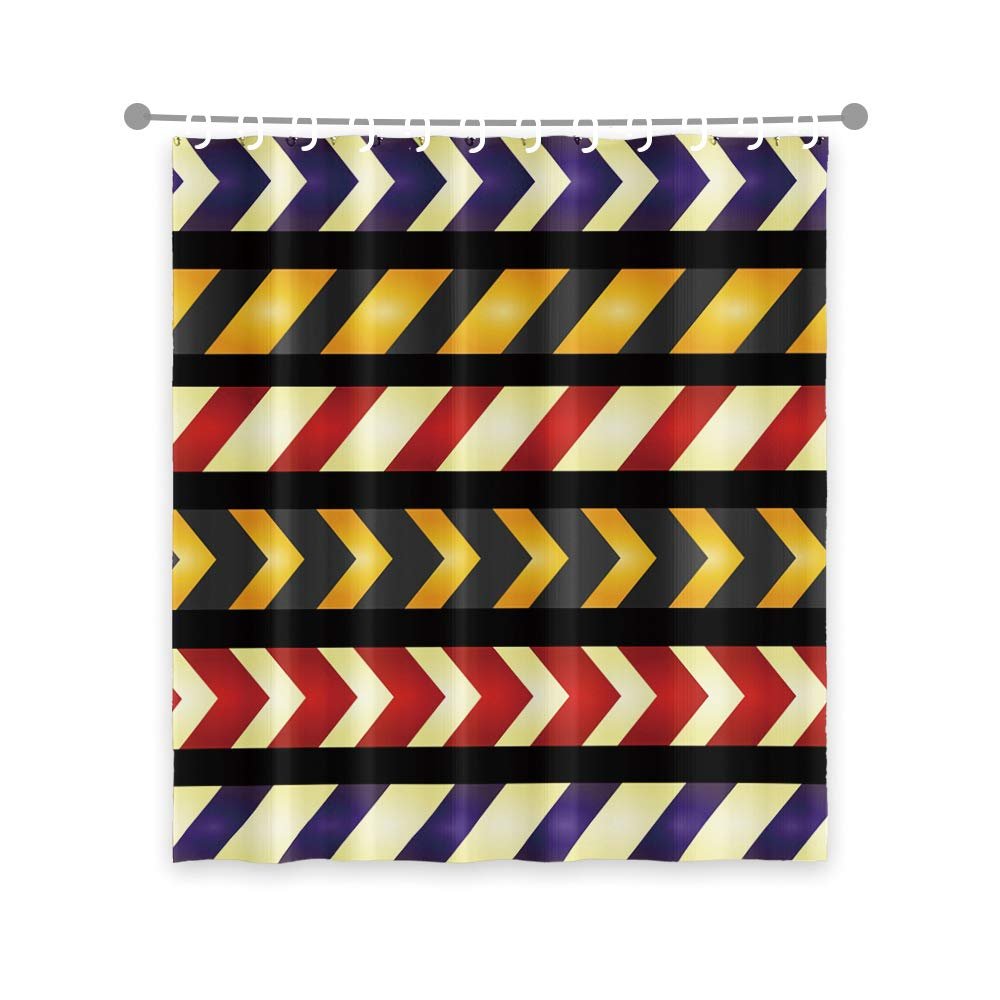 OERJU 72x84inch Colorful Stripe Shower Curtain Arrows Short Slash Horizontal Streak Modern Exaggeration Art Waterproof Bathroom Polyester Shower Curtain for Bathtub Showers Durable with Hooks