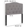BizChair Arched Button Tufted Twin Size Headboard in Light Gray Fabric view 2