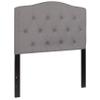 BizChair Arched Button Tufted Twin Size Headboard in Light Gray Fabric view 3